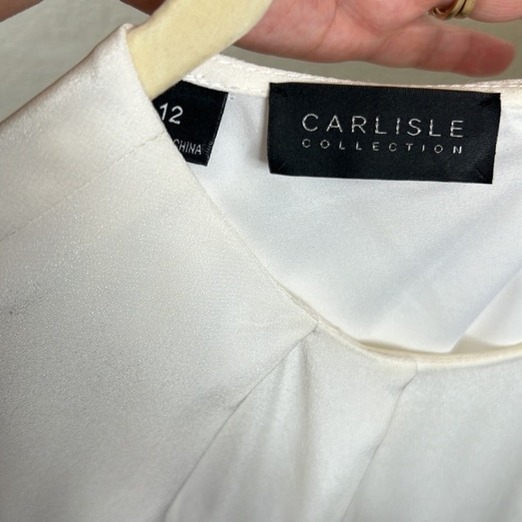 Carlisle Collection Brook Tweed Silk Linen With Ivory Bodice Dress Size 12 - Picture 7 of 9
